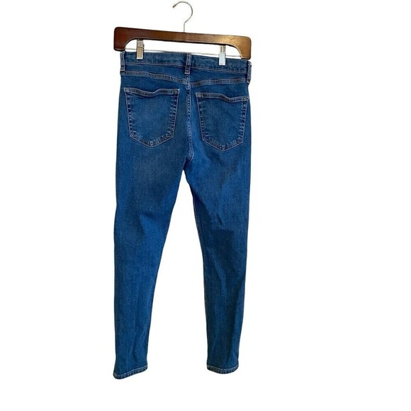 Topshop Moto Jamie High Waist Ankle Grazer Jewel Side Striped Jean Size 28 - Picture 2 of 4